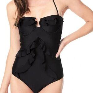 🚫SOLD🚫🖤NWT Suboo Underwire Frill One Piece Size 2 Black🩱🏊‍♀️🚫SOLD🚫